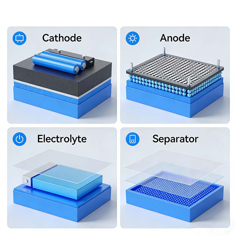 Lithium-Ion Battery Core Materials: A Complete Guide to Cathode, Anode, Electrolyte & Separator