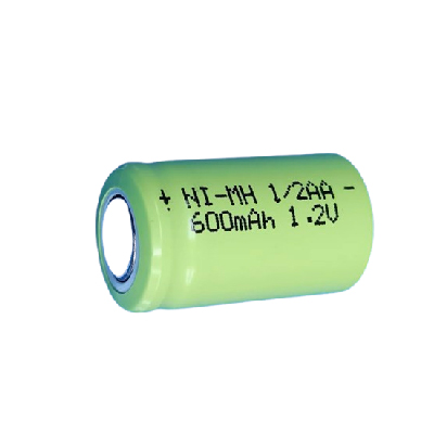 1.2V 1/2AA 600mAh NiMH Rechargeable Battery