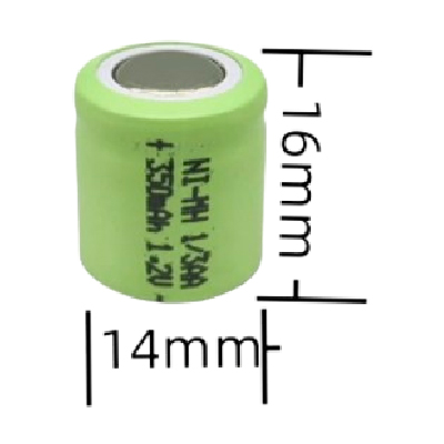 1.2V 1/3AA 300mAh NiMH Rechargeable Battery