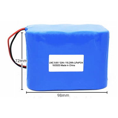 9.6V 12Ah 3S2P IFR32700 LiFePO4 Rechargeable Battery Deep Cycle for Solar Lights Off Grid 