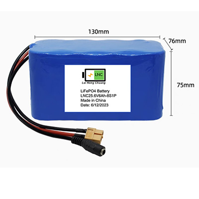 Long lifecycle 25.6V 6Ah LiFePO4 battery