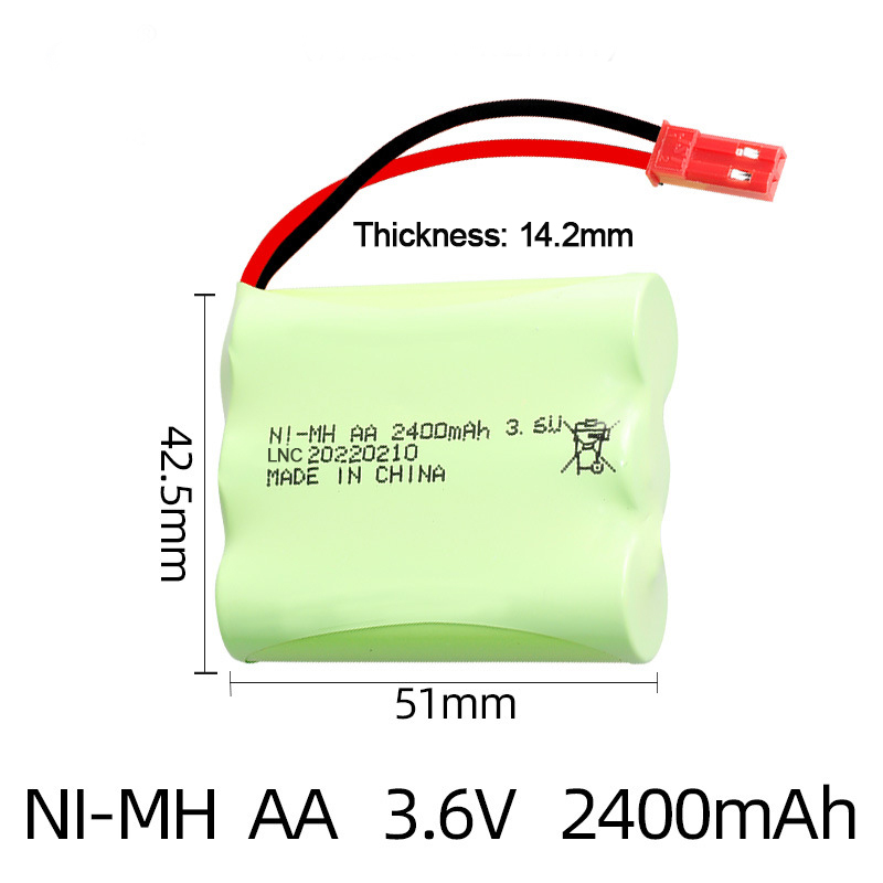 Ni-MH AA 3.6V 2400mAh With JST Connector-SKU-2
