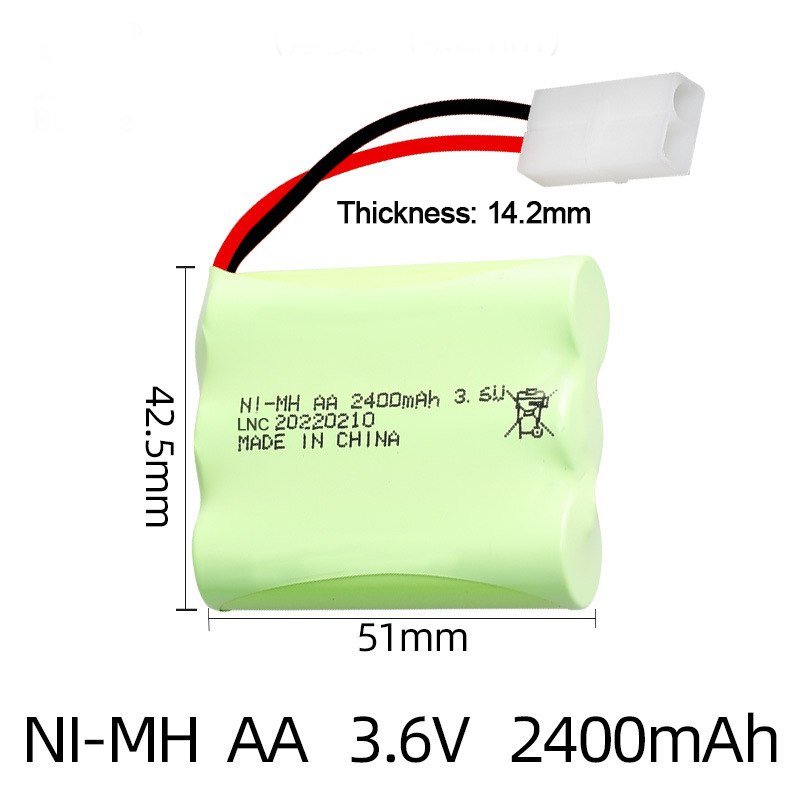 Ni-MH AA 3.6V 2400mAh With KET 2P Connector-SKU-6