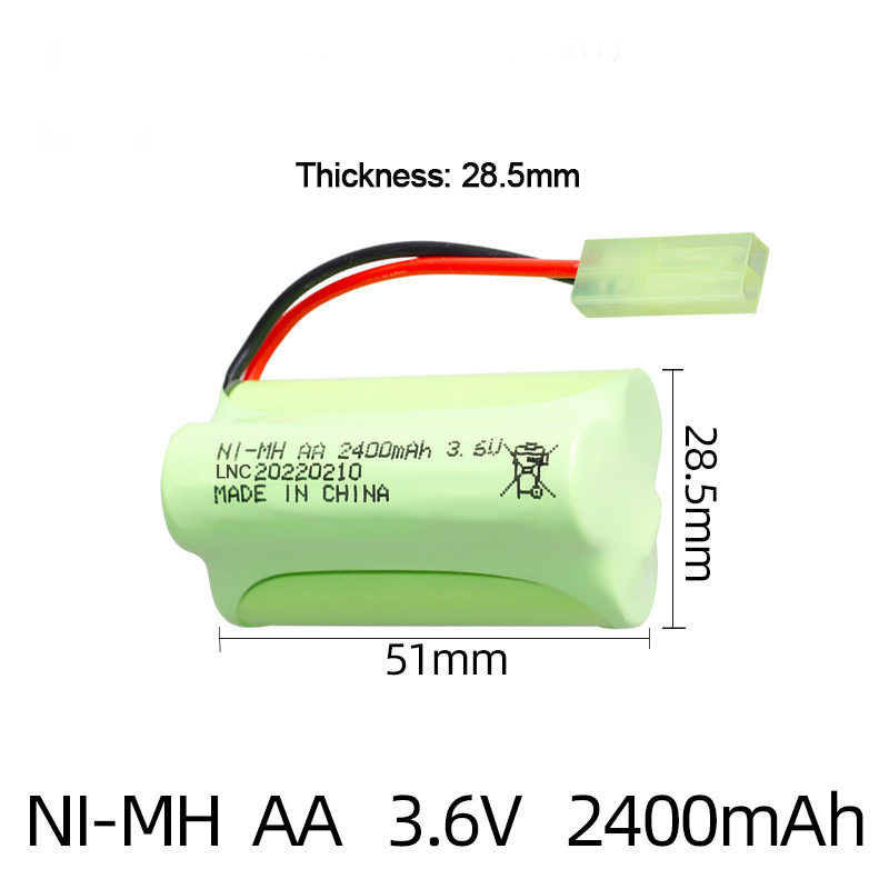 Ni-MH AA 3.6V 2400mAh With Mini Tamiya Connector -SKU-11