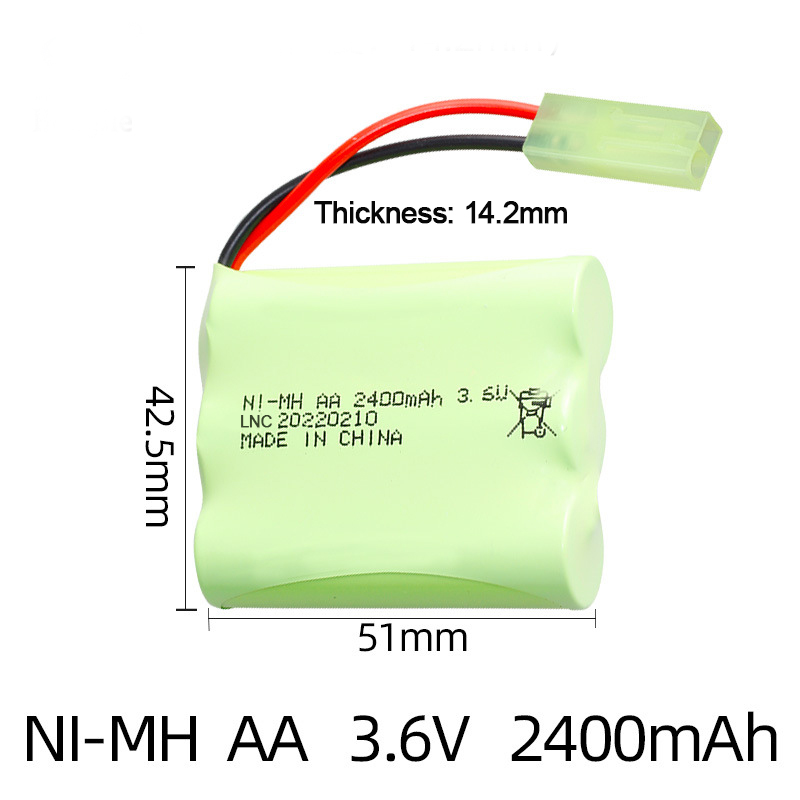Ni-MH AA 3.6V 2400mAh With Mini Tamiya Connector-SKU-5