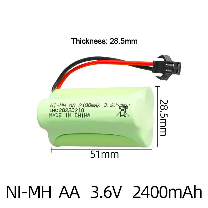 Ni-MH AA 3.6V 2400mAh With SM Connector-SKU-7