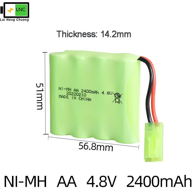 Ni-MH AA 4.8V 2400mAh With SKU-3-Mini Tamiya Connector 