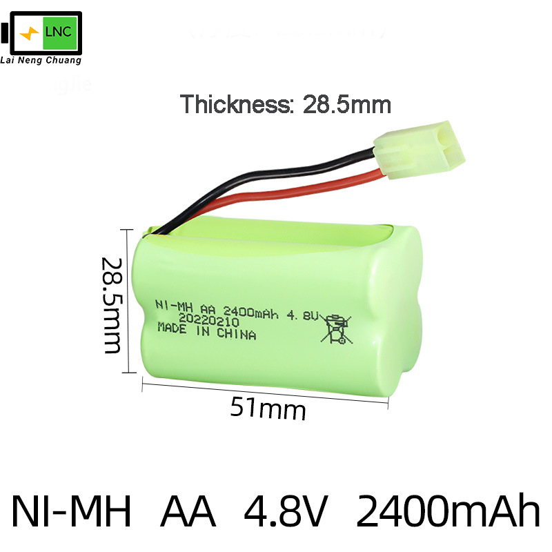 Ni-MH AA 4.8V 2400mAh With SKU-9- Mini Tamiya Connector 