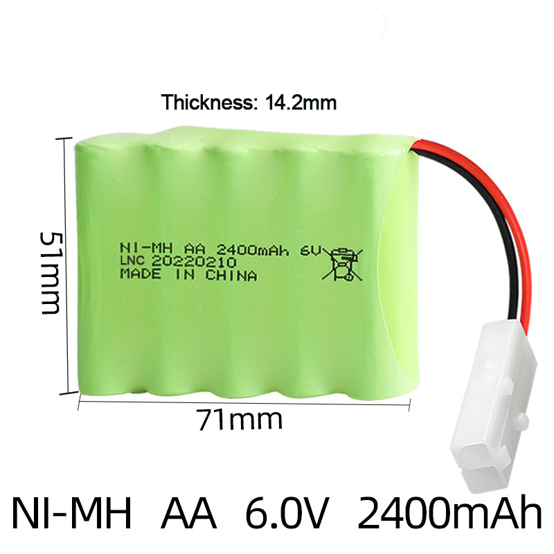 Ni-MH AA 6V 2400mAh With JKET 2P Solid-core Connector-SKU6