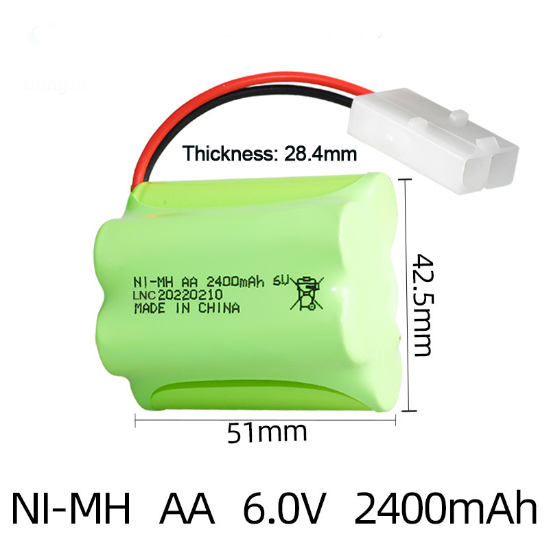 Ni-MH AA 6V 2400mAh With KET 2P Solid-core Connector-SKU12