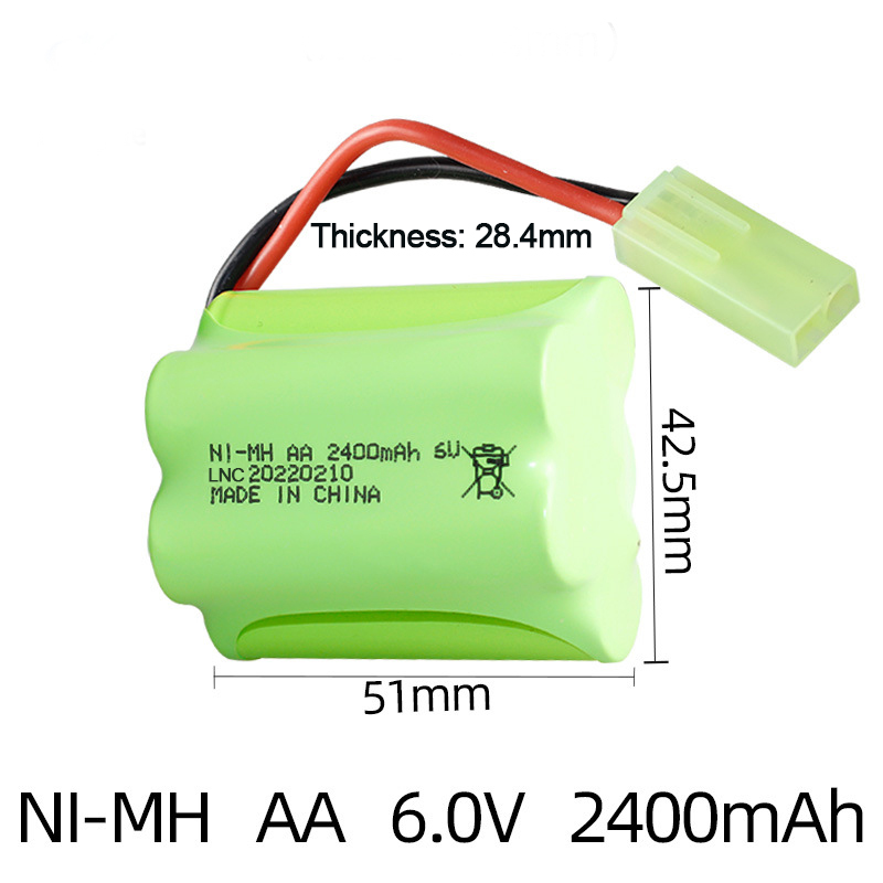 Ni-MH AA 6V 2400mAh With Mini Tamiya Connector-SKU11