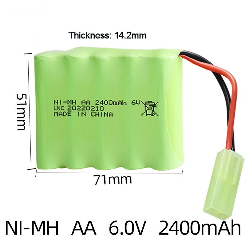 Ni-MH AA 6V 2400mAh With Mini Tamiya Connector-SKU5