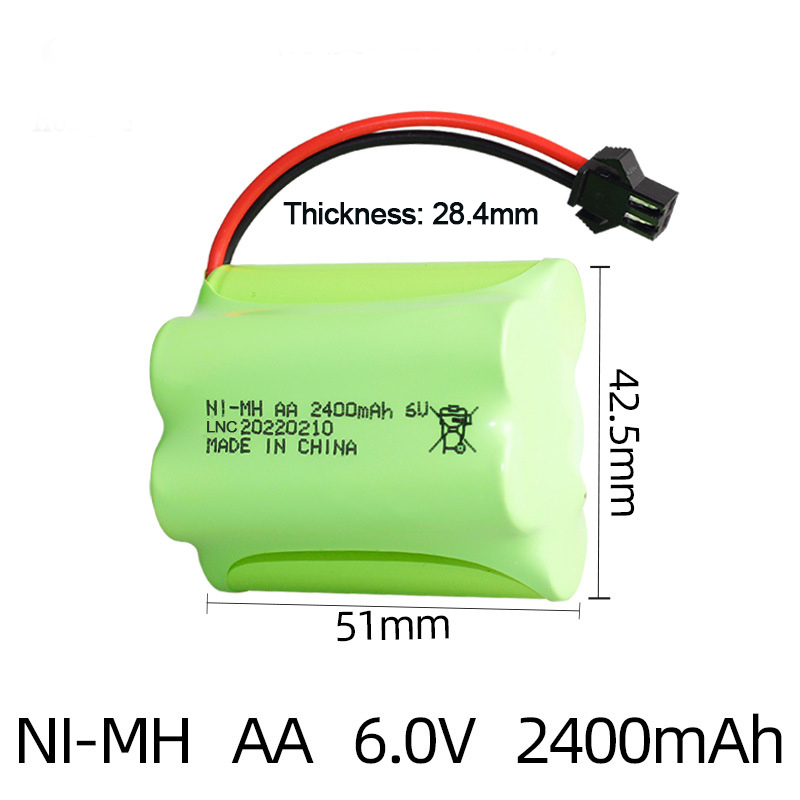 Ni-MH AA 6V 2400mAh With SM Connector-SKU7